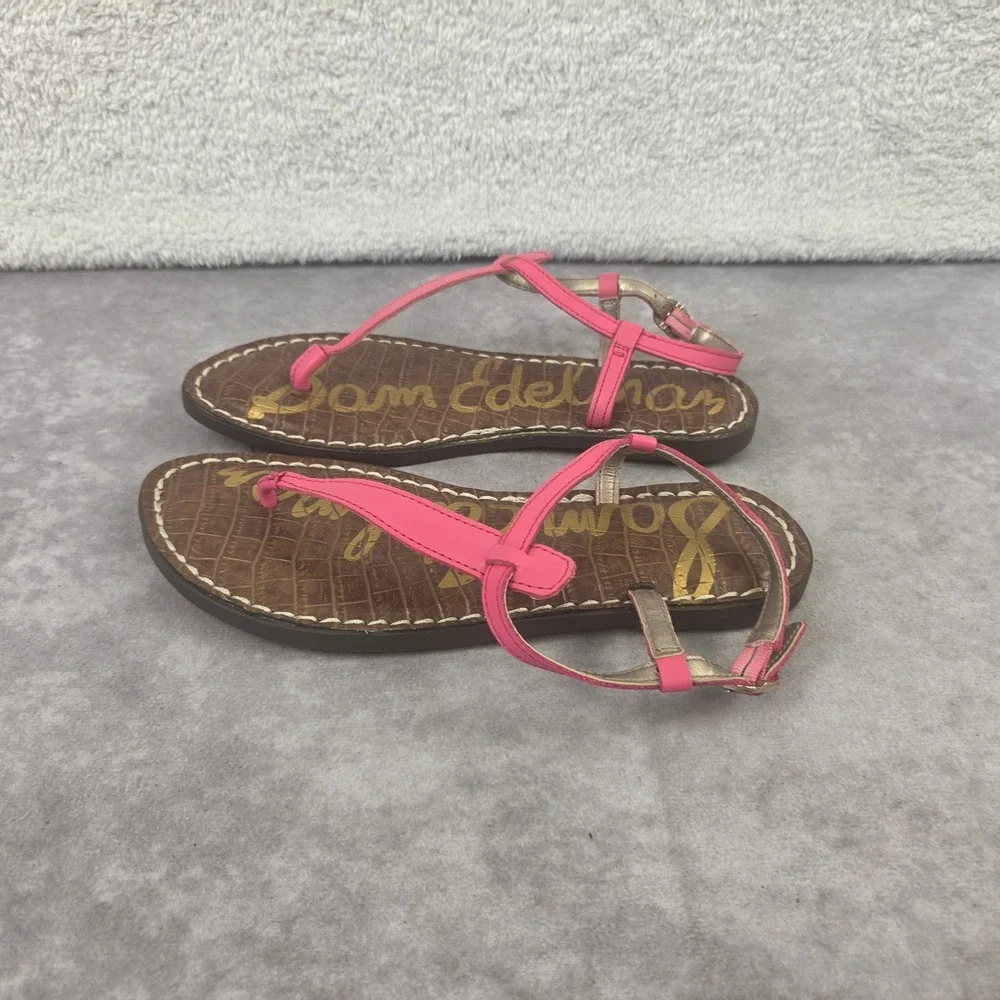 Sam Edelman Kids Gigi Mini Rose Pink T-Strap Thong Sandals Size 3 Little Kid